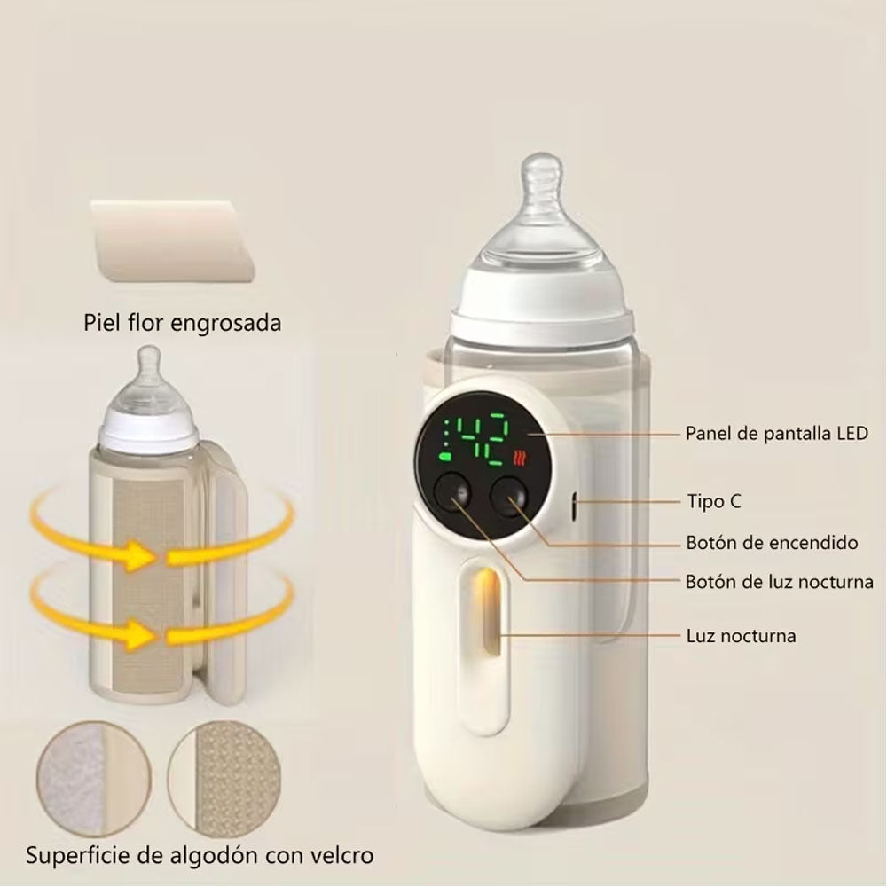 Calentador portable de biberones con luz nocturna